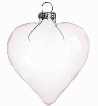 Load image into Gallery viewer, Free Shipping DIY Paintable Transparent Christmas Decoration, 90mm Heart Glass Ornament Silver Top, 100/Pack