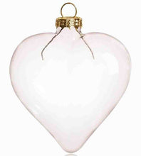 Load image into Gallery viewer, Free Shipping DIY Paintable Transparent Christmas Decoration, 90mm Heart Glass Ornament Silver Top, 100/Pack