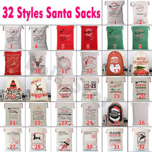 Load image into Gallery viewer, Fast Shipping 100pcs/lot Santa Sacks Christmas Gift Bags Large Drawstring Canvas Stocking Bag Candy Cane Red String Santa Bag