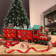 Load image into Gallery viewer, 60*20cm Three Sections Of Wooden Advent Calendar Train Shape Lovely  Candy Box Decorative Gift Christmas Decorations For Home