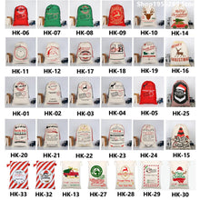 Load image into Gallery viewer, Wholesale 38 Styles Santa Sacks 20pcs/lot Christmas Santa Bag Red Strip Candy Cane Drawstring Gift Bag Canvas Cotton Santa Claus
