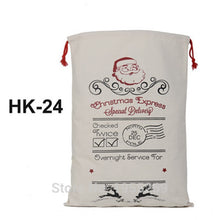 Load image into Gallery viewer, Wholesale 38 Styles Santa Sacks 20pcs/lot Christmas Santa Bag Red Strip Candy Cane Drawstring Gift Bag Canvas Cotton Santa Claus