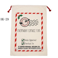 Load image into Gallery viewer, Wholesale 38 Styles Santa Sacks 20pcs/lot Christmas Santa Bag Red Strip Candy Cane Drawstring Gift Bag Canvas Cotton Santa Claus