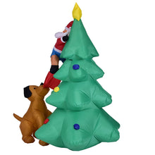 Load image into Gallery viewer, Giant Inflatable LED Christmas Santa Claus Climbing on Christmas Tree Garden Holiday Decorations with Blower