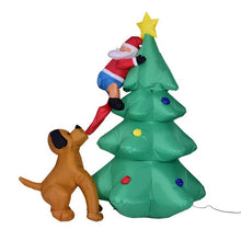 Load image into Gallery viewer, Giant Inflatable LED Christmas Santa Claus Climbing on Christmas Tree Garden Holiday Decorations with Blower