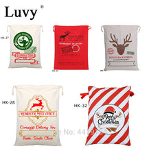 Load image into Gallery viewer, Luvy Canvas Drawstring Bags Santa Sacks 50pcs/lot Christmas Gift Party Decorations Santa Claus Personalized Kids Toy Bulk