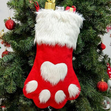 Load image into Gallery viewer, Christmas Party Dog Cat Paw Stocking Hanging Socks Tree Ornament Decor Hosiery plush Xmas Socks kids Gift Candy Bag SN2347