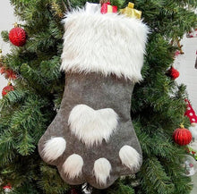 Load image into Gallery viewer, Christmas Party Dog Cat Paw Stocking Hanging Socks Tree Ornament Decor Hosiery plush Xmas Socks kids Gift Candy Bag SN2347