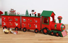 Load image into Gallery viewer, 60*20cm Three Sections Of Wooden Advent Calendar Train Shape Lovely  Candy Box Decorative Gift Christmas Decorations For Home
