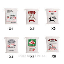 Load image into Gallery viewer, Wholesale 10pcs/lot Santa Sack Personalized Large Santa Gift Bag Christmas Children Gifts Canvas Bag with 6 Patterns Designs