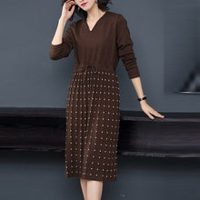 Load image into Gallery viewer, Women's Clothing Dresses Christmas sexy pullover fem me work sweater coffee polka dot dress plus size loose 2019 autumn winter