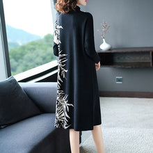 Load image into Gallery viewer, Women s Clothing Dresses Christmas sexy pullover jurken work black white floral dress plus size loose long 2019 autumn winter