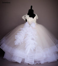 Load image into Gallery viewer, Ivory White Flower Girl Dresses Jewel 3D Flowers Beads Baby Girl Birthday Party Christmas Communion Dresses Children Clothes