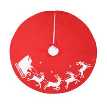 Load image into Gallery viewer, Christmas Tree Cover Skirt Deer Pattern Decoration Round Red for Home Holiday Party DC156