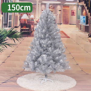 150cm Christmas tree white silver artificial Christmas tree ornaments Christmas decorations for home  free shipping