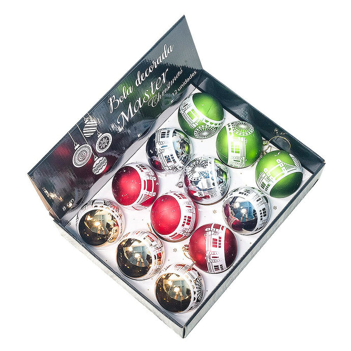 12 Pcs Christmas Xmas Tree Hanging Ball Pendant Party Home Ornament Decor Christmas Balls Colorful Decoration Ball Present Box