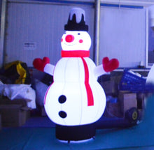 Load image into Gallery viewer, 2m/4m Tall customized inflatable snowman with RGB led lights for Christmas decoration