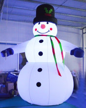 Load image into Gallery viewer, 2m/4m Tall customized inflatable snowman with RGB led lights for Christmas decoration
