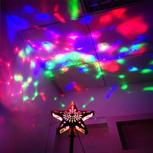 Load image into Gallery viewer, US 3D Hollow Star Christmas Tree Topper W/ LED Snowflake Projector Lights Decor