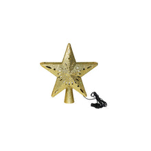 Load image into Gallery viewer, US 3D Hollow Star Christmas Tree Topper W/ LED Snowflake Projector Lights Decor