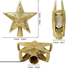 Load image into Gallery viewer, US 3D Hollow Star Christmas Tree Topper W/ LED Snowflake Projector Lights Decor