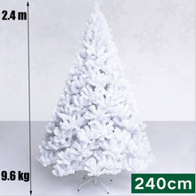Load image into Gallery viewer, White Christmas Tree Large 1.2m 1.5m 1.8m 2.1m 2.4m Artificial xmas Pine Trees with Metal Stand Easy Assembly Holiday Decoration