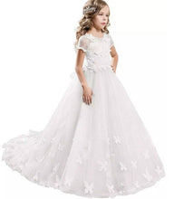 Load image into Gallery viewer, Lace White New Flower Girl Dresses Cap Sleeves Baby Girl Birthday Party Christmas Communion Dresses Children Girl Party Gown
