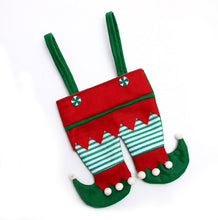 Load image into Gallery viewer, 50pcs/lot Non Woven Fabric Christmas Elf Pants Stocking Candy Bag Kids X-mas Party Decoration Ornament Gift lin4599