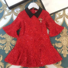 Load image into Gallery viewer, UN651 Fashion Bow Plaid Brand Princess Baby Girl Christmas Dress Fall Party Wedding Kid Dress For Girl Thanksgiving Baby Clothes