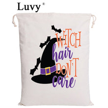 Load image into Gallery viewer, Luvy Halloween Drawstring Bags 50pcs/lot Santa Sack 8 Styles New Christmas Cotton Canvas Bag Party Kids Bags Halloween Gifts