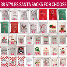 Load image into Gallery viewer, 20pcs Santa Sacks Bulk Drawstring Canvas Bag Christmas Party Decorations Personalized Wedding Present Kids Toy Tote Sacks