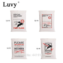 Load image into Gallery viewer, Luvy 50pcs Christmas Bag Wholesale Santa Sacks 6 Styles Big Santa Claus Party Kids Hot Sale Drawstring Canvas Bag Christmas Gift