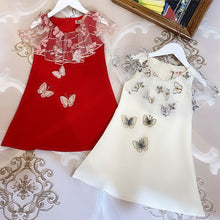 Load image into Gallery viewer, 12159D Butterfly Embroidery Brand Princess Baby Girl Christmas Dress Fall Spring Wedding Kid Dress For Girl Thanksgiving Clothes