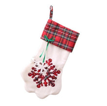 Load image into Gallery viewer, Christmas Gift Bag Pet Dog Paw Stockings Animal Plaid Xmas Tree Decoration Socks Candy Bags Hanging Ornament  SN1909