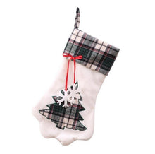 Load image into Gallery viewer, Christmas Gift Bag Pet Dog Paw Stockings Animal Plaid Xmas Tree Decoration Socks Candy Bags Hanging Ornament  SN1909