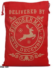 Load image into Gallery viewer, 50pcs/lot 45 Style Christmas Gift Bag Large Canvas Santa Sack Color Elk Organic Heavy Canvas Drawstring Candy Cane Red Strip Bag
