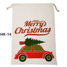 Load image into Gallery viewer, 50pcs/lot 45 Style Christmas Gift Bag Large Canvas Santa Sack Color Elk Organic Heavy Canvas Drawstring Candy Cane Red Strip Bag