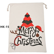 Load image into Gallery viewer, 50pcs/lot 45 Style Christmas Gift Bag Large Canvas Santa Sack Color Elk Organic Heavy Canvas Drawstring Candy Cane Red Strip Bag
