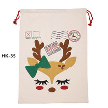 Load image into Gallery viewer, 50pcs/lot 45 Style Christmas Gift Bag Large Canvas Santa Sack Color Elk Organic Heavy Canvas Drawstring Candy Cane Red Strip Bag