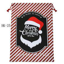 Load image into Gallery viewer, 10pcs/lot Santa Sacks Canvas Candy Cane Bag Large Christmas Gift Bag Red Stripe Drawstring Bag Christmas Supplies Handmade