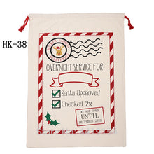 Load image into Gallery viewer, 10pcs/lot Santa Sacks Canvas Candy Cane Bag Large Christmas Gift Bag Red Stripe Drawstring Bag Christmas Supplies Handmade