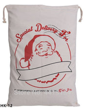 Load image into Gallery viewer, 10pcs/lot Santa Sacks Canvas Candy Cane Bag Large Christmas Gift Bag Red Stripe Drawstring Bag Christmas Supplies Handmade