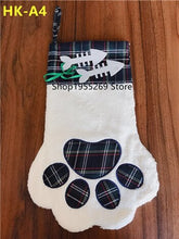 Load image into Gallery viewer, 2018 New Wholesale 50pcs/lot Christmas Stocking 4 Styles Christmas Pet Dog Plaid Paw Stocking Tree Decoration Socks