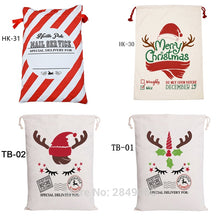 Load image into Gallery viewer, Factory Wholesale 50pcs/lot Large Santa Sacks Drawstring Christmas Gift Wrap Canvas Sack Gift Bag New Arrival 50x70cm For Kids