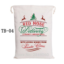 Load image into Gallery viewer, Factory Wholesale 50pcs/lot Large Santa Sacks Drawstring Christmas Gift Wrap Canvas Sack Gift Bag New Arrival 50x70cm For Kids