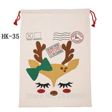 Load image into Gallery viewer, Factory Wholesale 50pcs/lot Large Santa Sacks Drawstring Christmas Gift Wrap Canvas Sack Gift Bag New Arrival 50x70cm For Kids