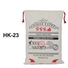Load image into Gallery viewer, Factory Wholesale 50pcs/lot Large Santa Sacks Drawstring Christmas Gift Wrap Canvas Sack Gift Bag New Arrival 50x70cm For Kids