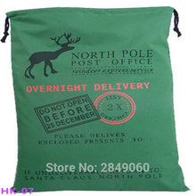 Load image into Gallery viewer, Factory Wholesale 50pcs/lot Large Santa Sacks Drawstring Christmas Gift Wrap Canvas Sack Gift Bag New Arrival 50x70cm For Kids
