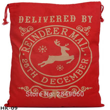 Load image into Gallery viewer, Factory Wholesale 50pcs/lot Large Santa Sacks Drawstring Christmas Gift Wrap Canvas Sack Gift Bag New Arrival 50x70cm For Kids
