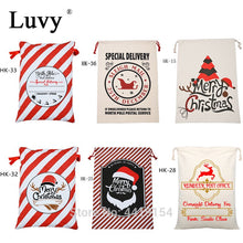Load image into Gallery viewer, Wholesale Christmas Kids Gifts 100pcs/lot Personalized Santa Sack Candy Gift Bag Red Stripe Drawstring Christmas Sacks Large